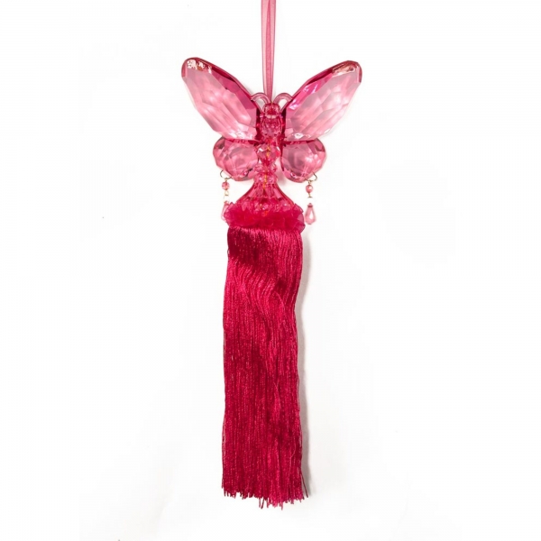 Butterfly with Tassel - Fuchsia