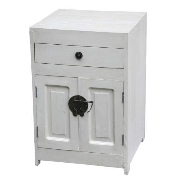 Lou Lan White Bedside Cabinet