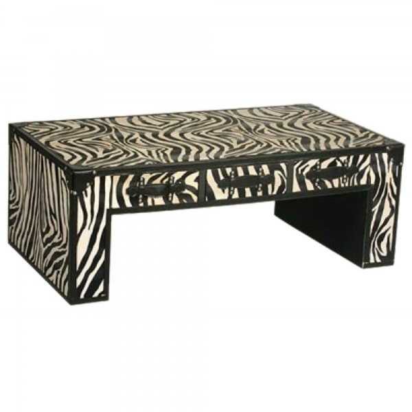  Grand Safari Zebra Coffee Table - Cream and Black
