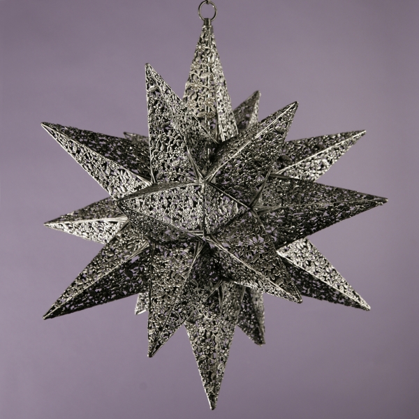 Jewelled Star Pendent Light - Silver