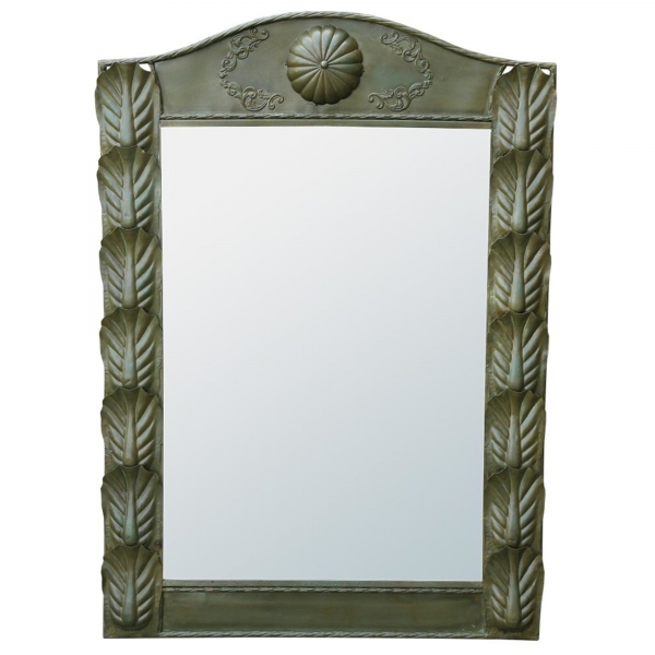 Metal Framed Mirror - Green