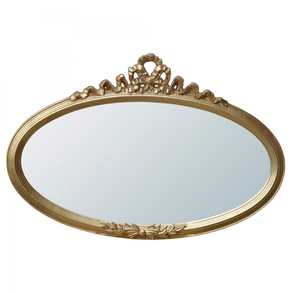 Rococo Ribbon Overmantle Oval Gold Decorative Wall Bedroom Hall Mirror