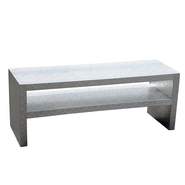 Chaandhi Kar Metal Embossed TV Media Unit - Silver