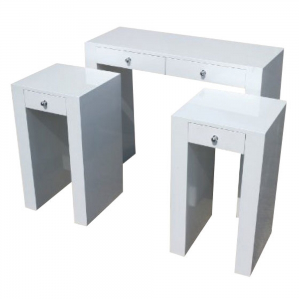 High Gloss Nest of Tables - White