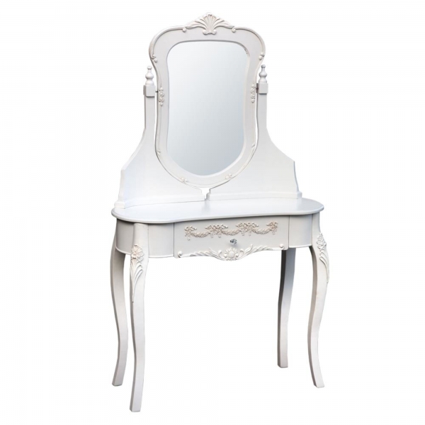 Dressing Table with Mirror - White