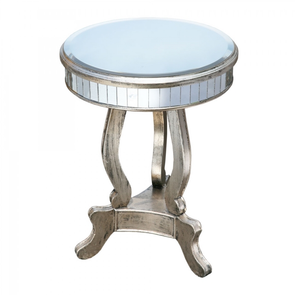 Vintage Venezia Mirrored Occasional Table - Antique Silver 