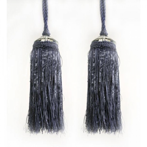 Blue Tassel with Crystal - pair