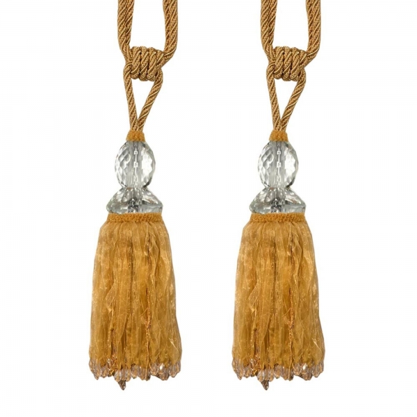 Gold Tassel with Crystal - pair