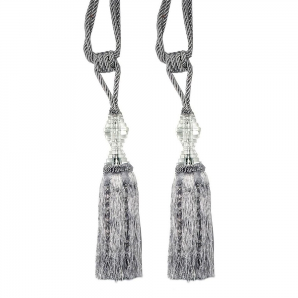 Silver Tassel with Crystal - pair