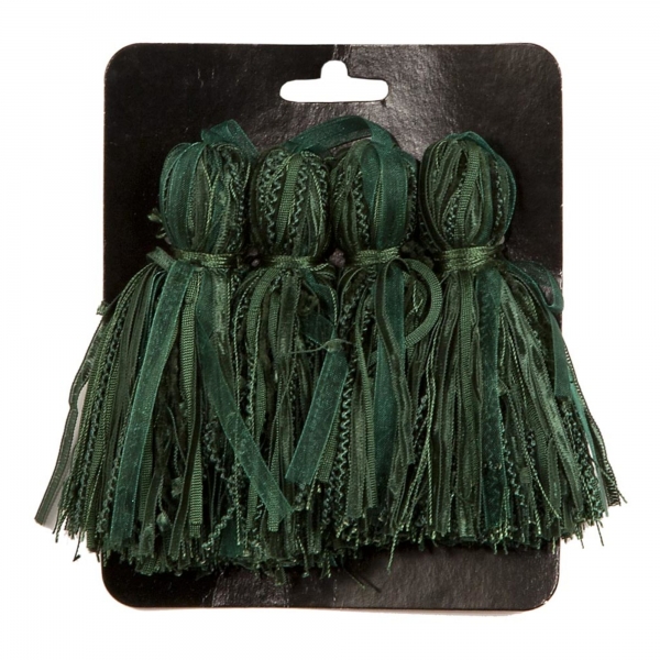 Green Tassel  - set of 4 pcs