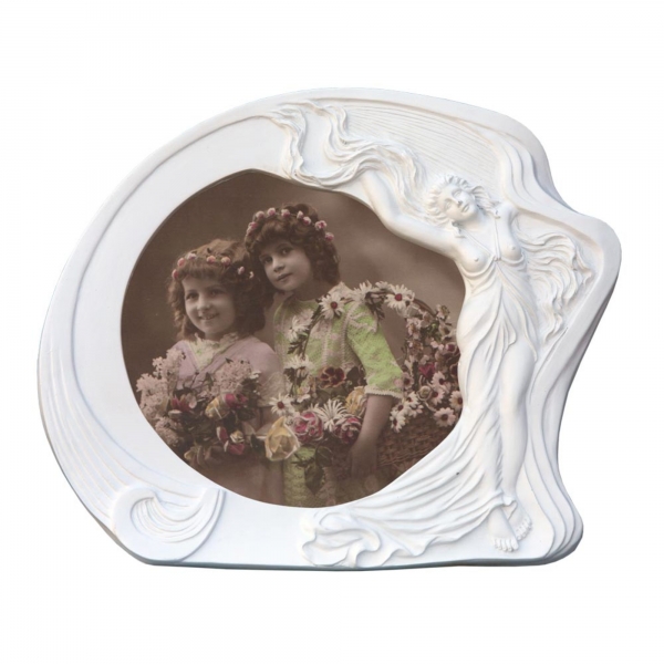 Art Nouveau White Clay paint Photo Frame 