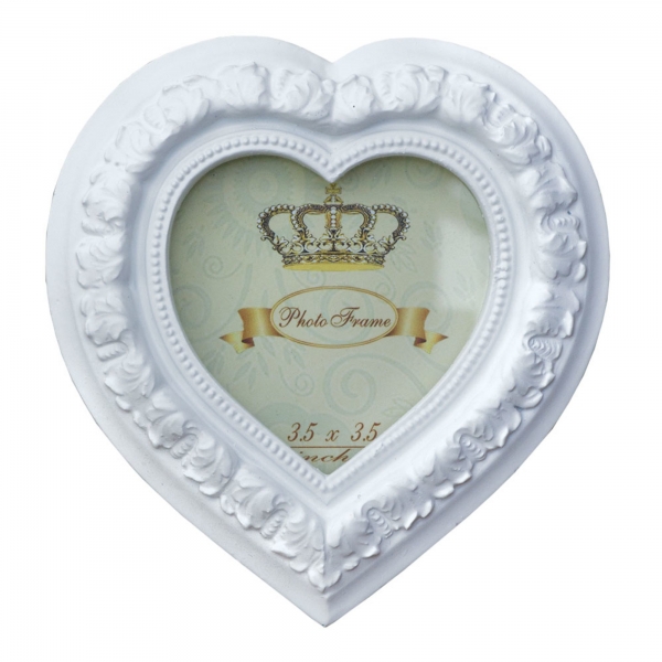 Heart Frame White 3 x 3  
