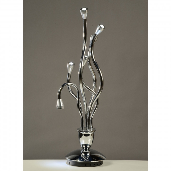 Abstract Six Light Table Lamp - Chrome