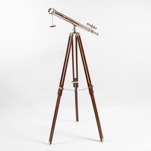 Nicklel Double Barreled Telescope with Tripod Large  