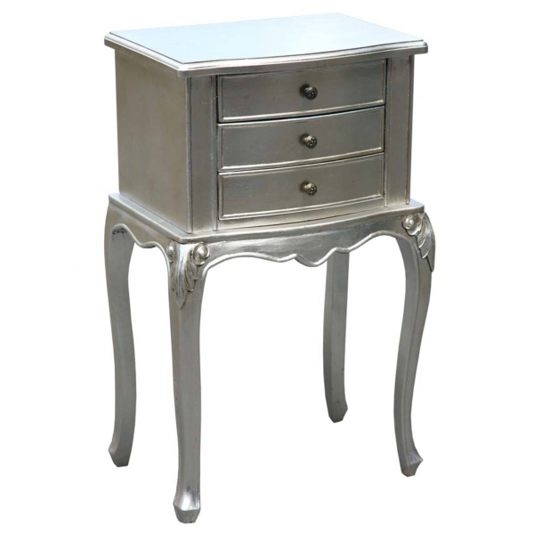 Boudoir Provence Bedside Table - Silver
