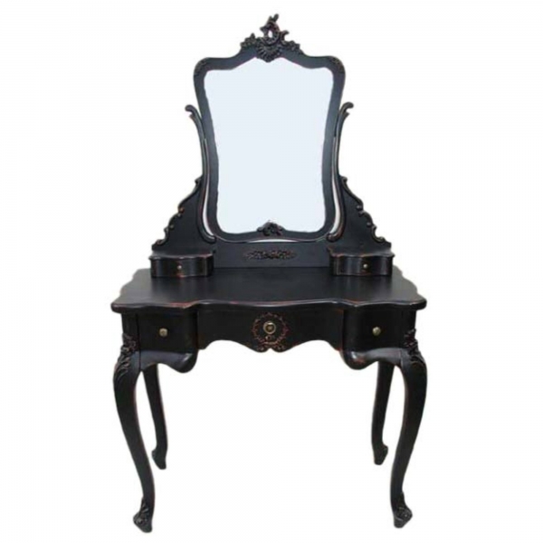 Dressing Table with Mirror - Black