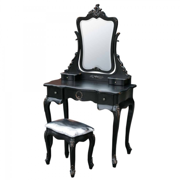 Antique Black Dressing Table Set
