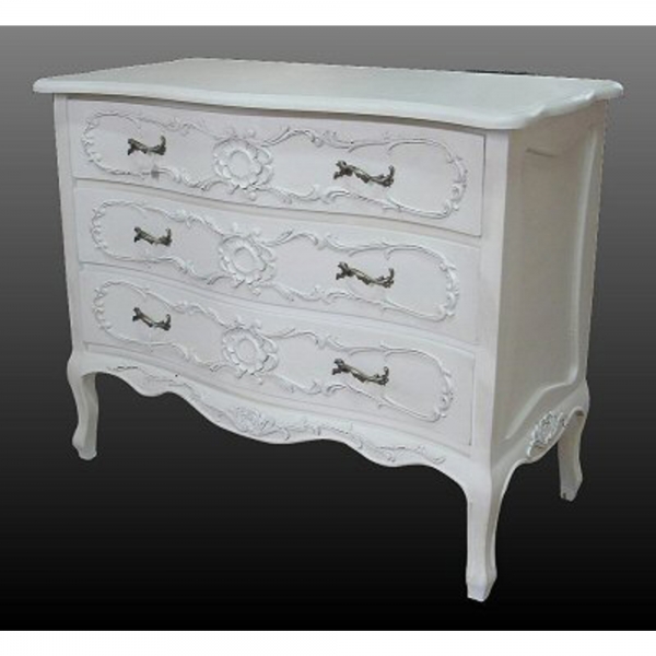 Antique White 3-Drawer Chest of Drawers