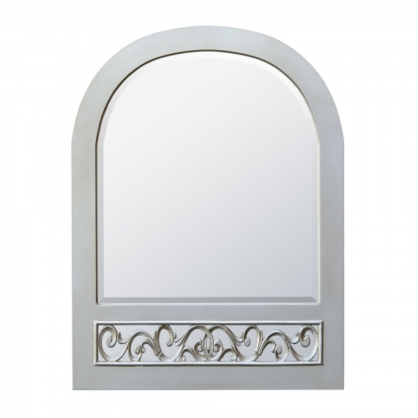 Paisley Bevelled Mirror - Silver