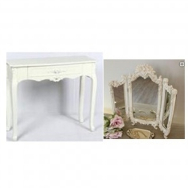 Appleby White Top Dressing Table with Mirror