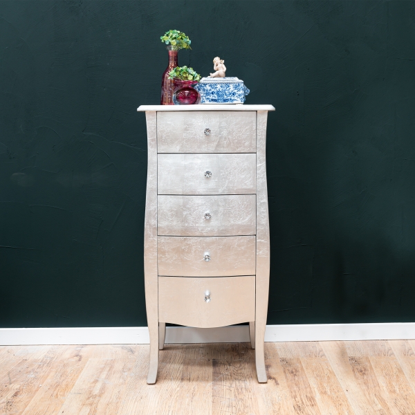 The Alchemist Tallboy Chest of Drawers - Silver Gilt Leaf