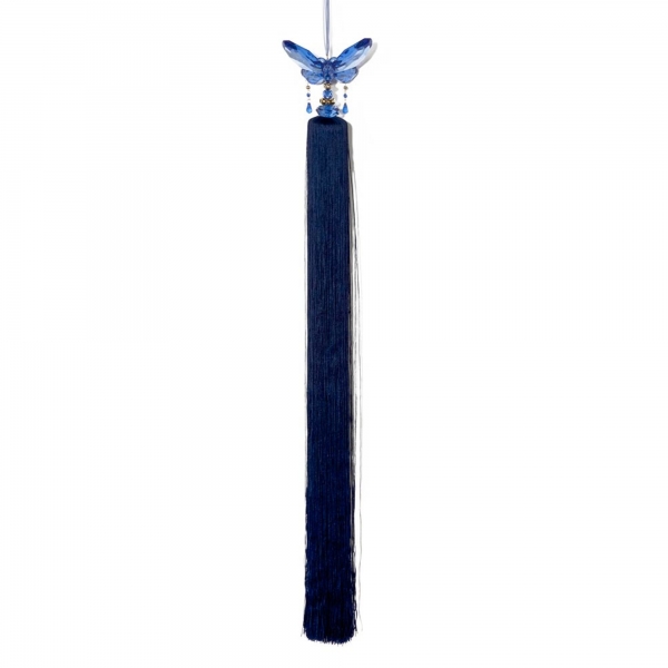 Blue Tassel with Crystal