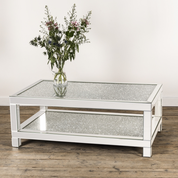 Crushed Diamond Mirrored Coffee Table 