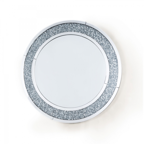 Crushed Diamond Round Mirror