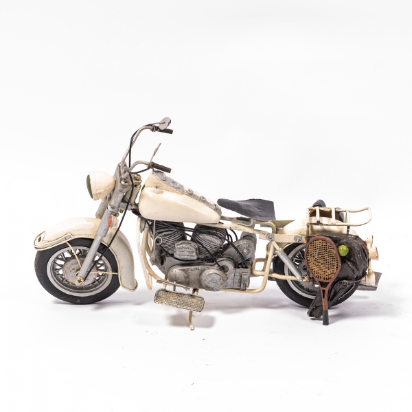 Vintage White Motorcycle