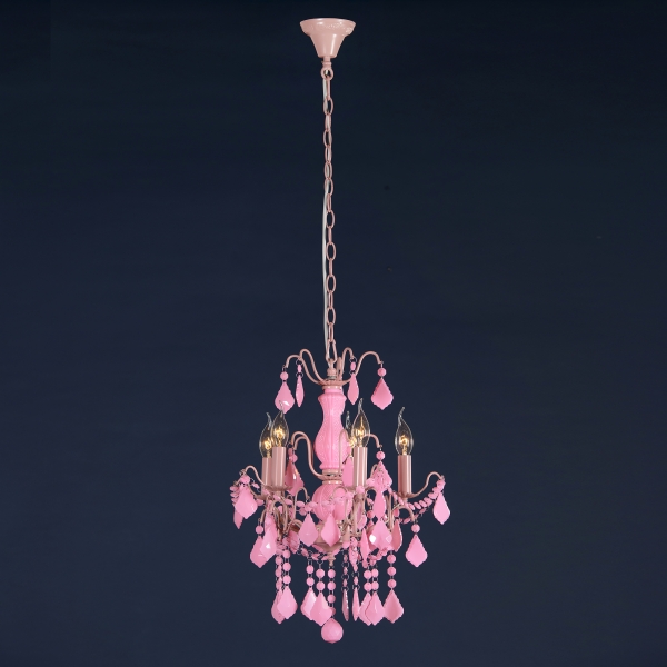 Charlotte 5 Light Chandelier - Pink