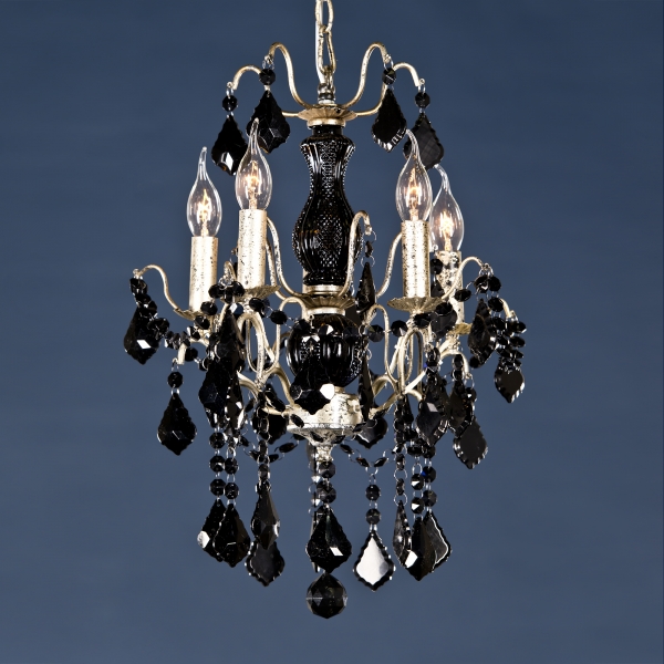 Charlotte 5 Light Chandelier - Silver and Black