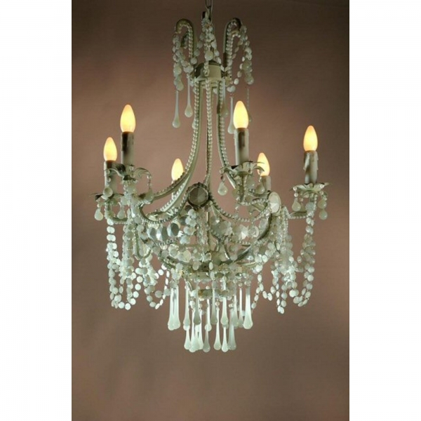 Marie Therese Lace 6 Light Chandelier - Cream Crack