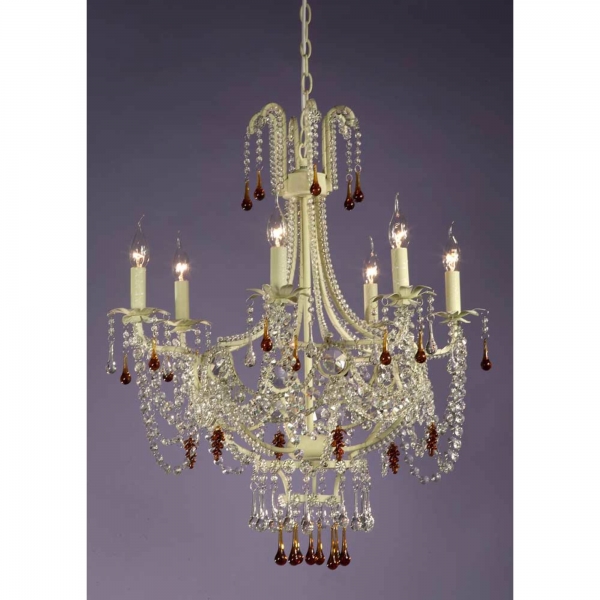 Marie Therese Lace 6 Light Chandelier - Cream