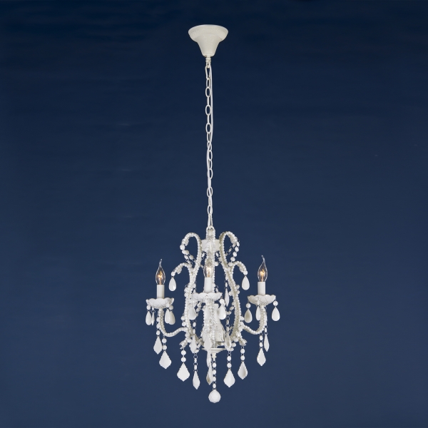 Marie Therese  3 Light Chandelier - Cream Crack