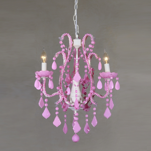 Marie Therese 3 Light Chandelier - Pink