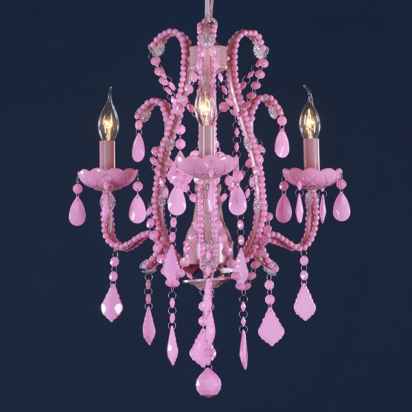 Marie Therese 3 Light Chandelier - Pink