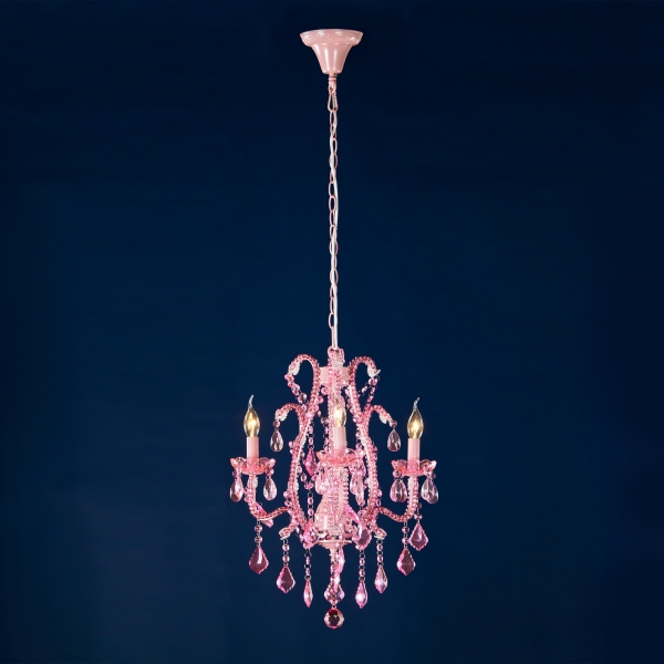 Marie Therese 3 Light Chandelier - Pink