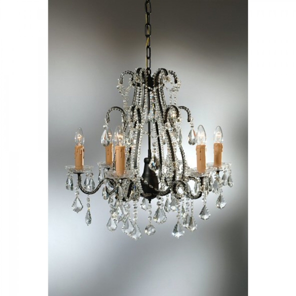 Marie Therese 6 Light Chandelier - Black