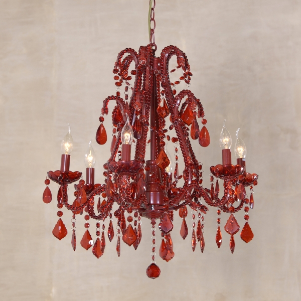 Marie Therese 6 Light Chandelier - Red