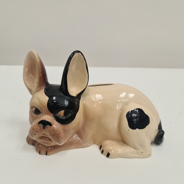 Majolica Style watchful  Dog Money Box