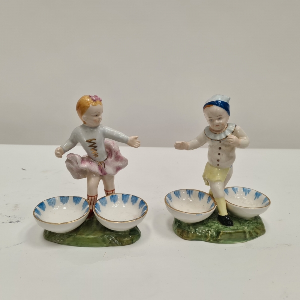 Pair of French Style Boy and Girl for Table Condiments Set