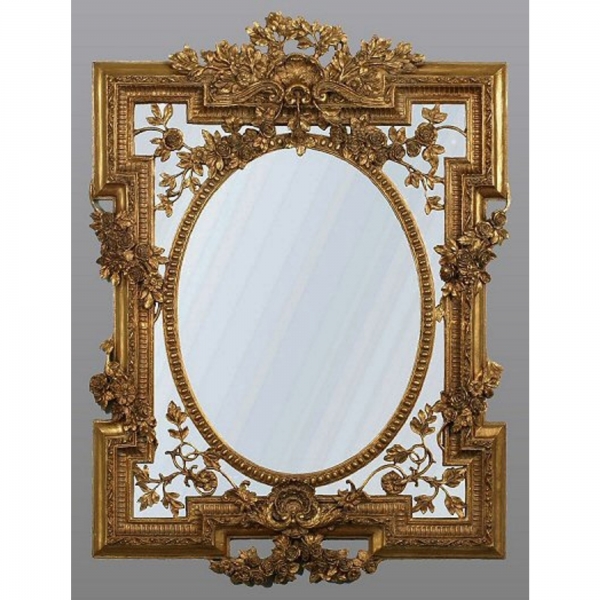 Florette Gold Gilt Leaf Bevelled Mirror 