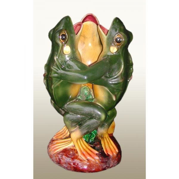 Large Majolica Dancing Frogs