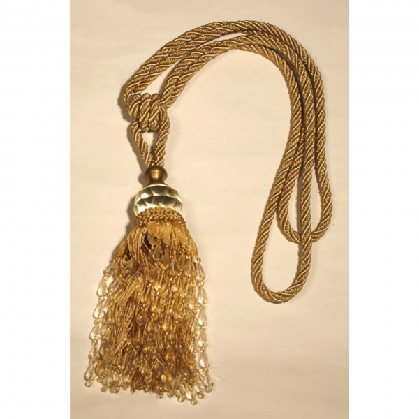 Gold Tassel with Crystal & Cascading Beads
