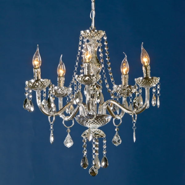 Glimmer 5 Light Chandelier - Silver