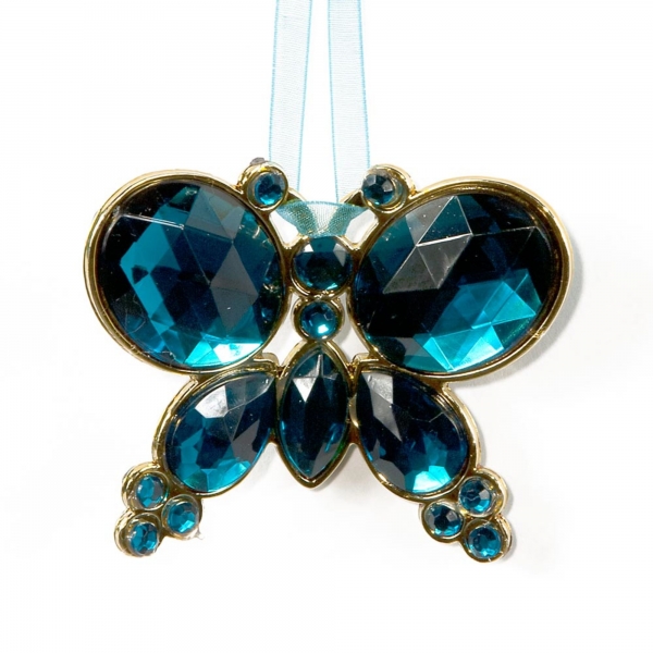 Turkish Blue Hanging Jewel Bead Butterfyl