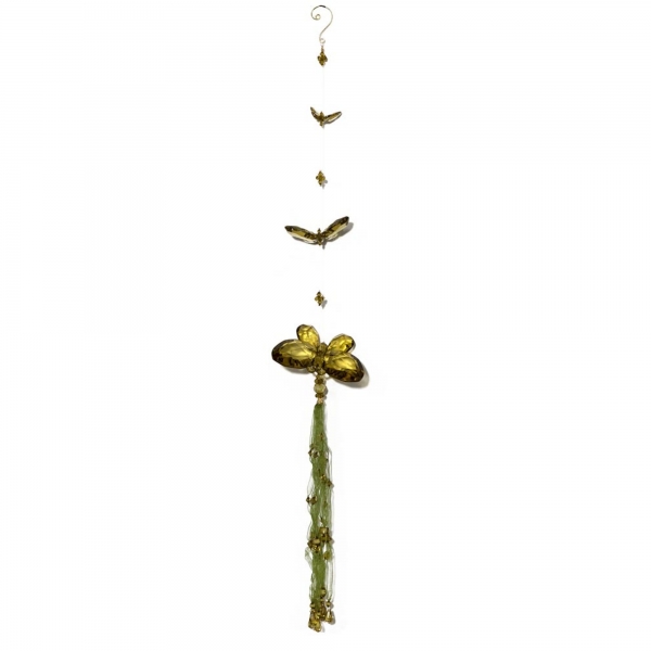 Olive Three Butterfly chain with Tassels
