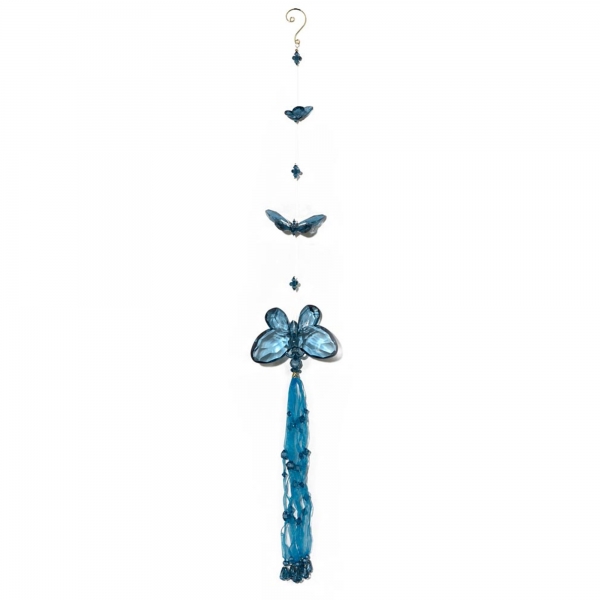 Turkish Blue Three Butterfly chain with Tassels