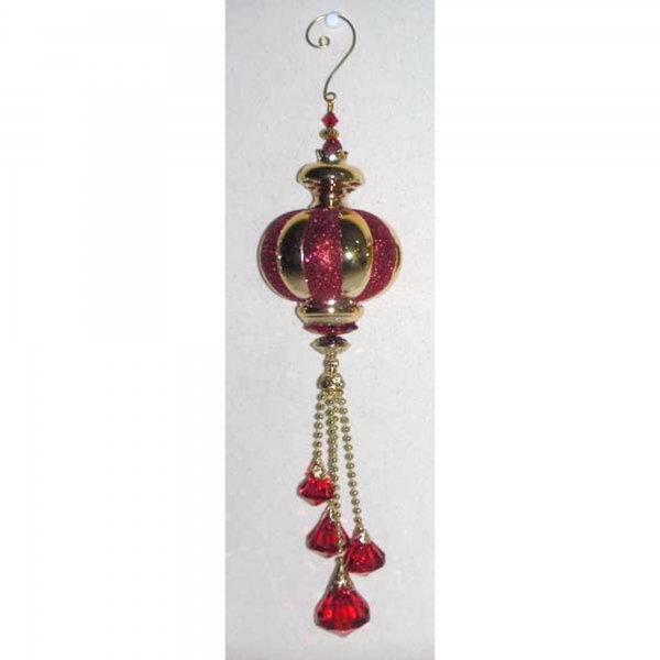 Sparkly Hanging Decoration - Red