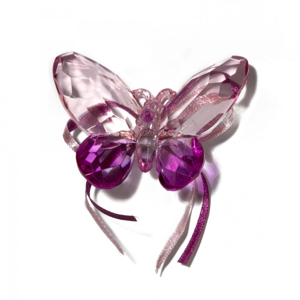 Pink and Purple Butterfly with Ribbon